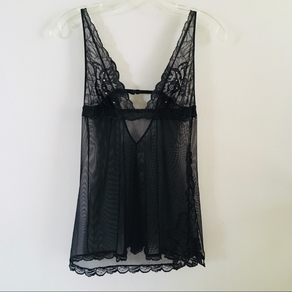 Victoria’s Secret black lace slip, size S